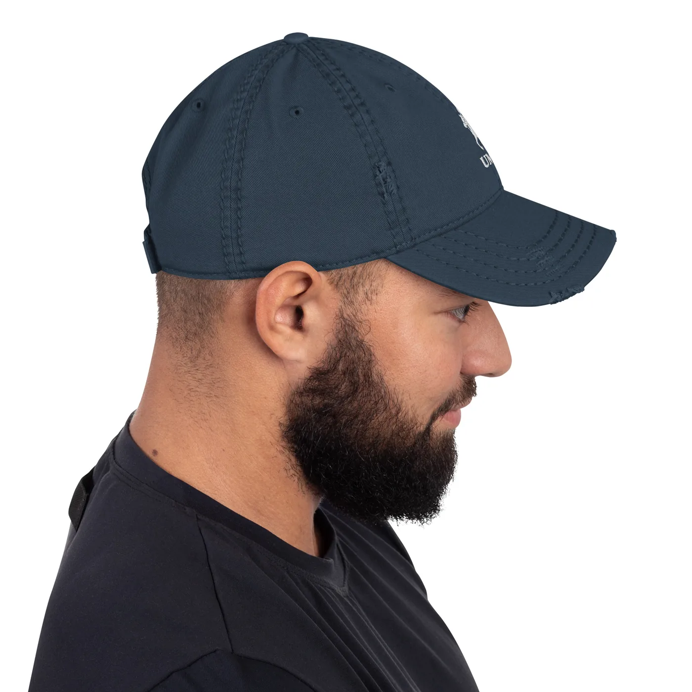The Scimitar Club Distressed Dad Hat mockup 5