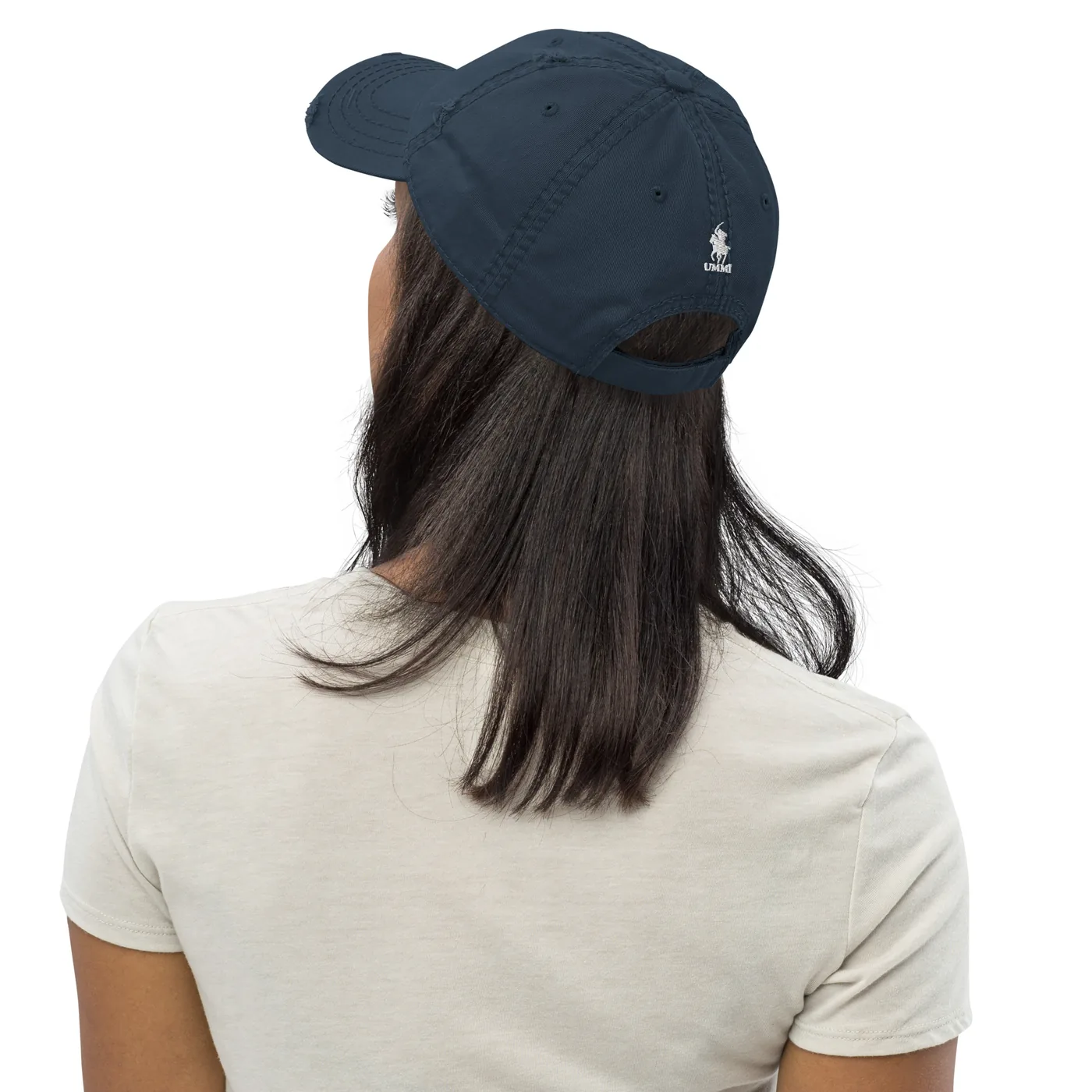 The Scimitar Club Distressed Dad Hat mockup 7