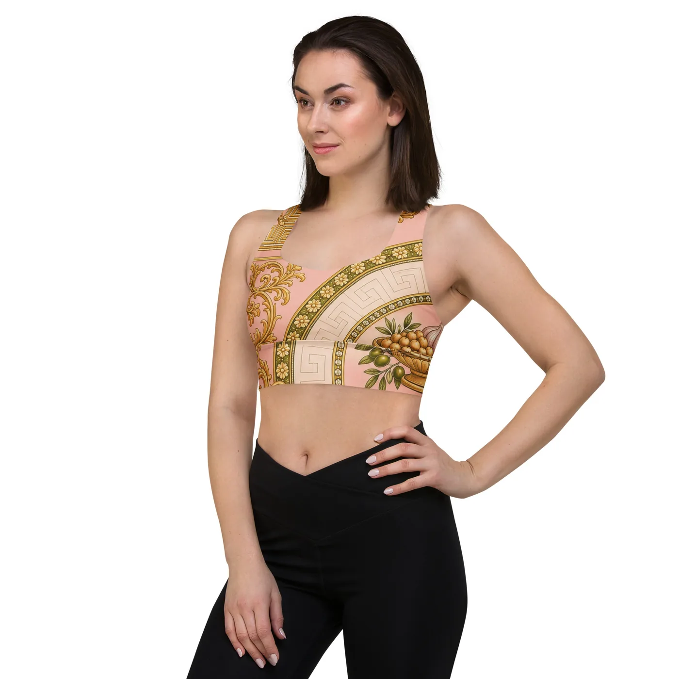 UMMĪ Blush Souk Longline Sports Bra mockup 3