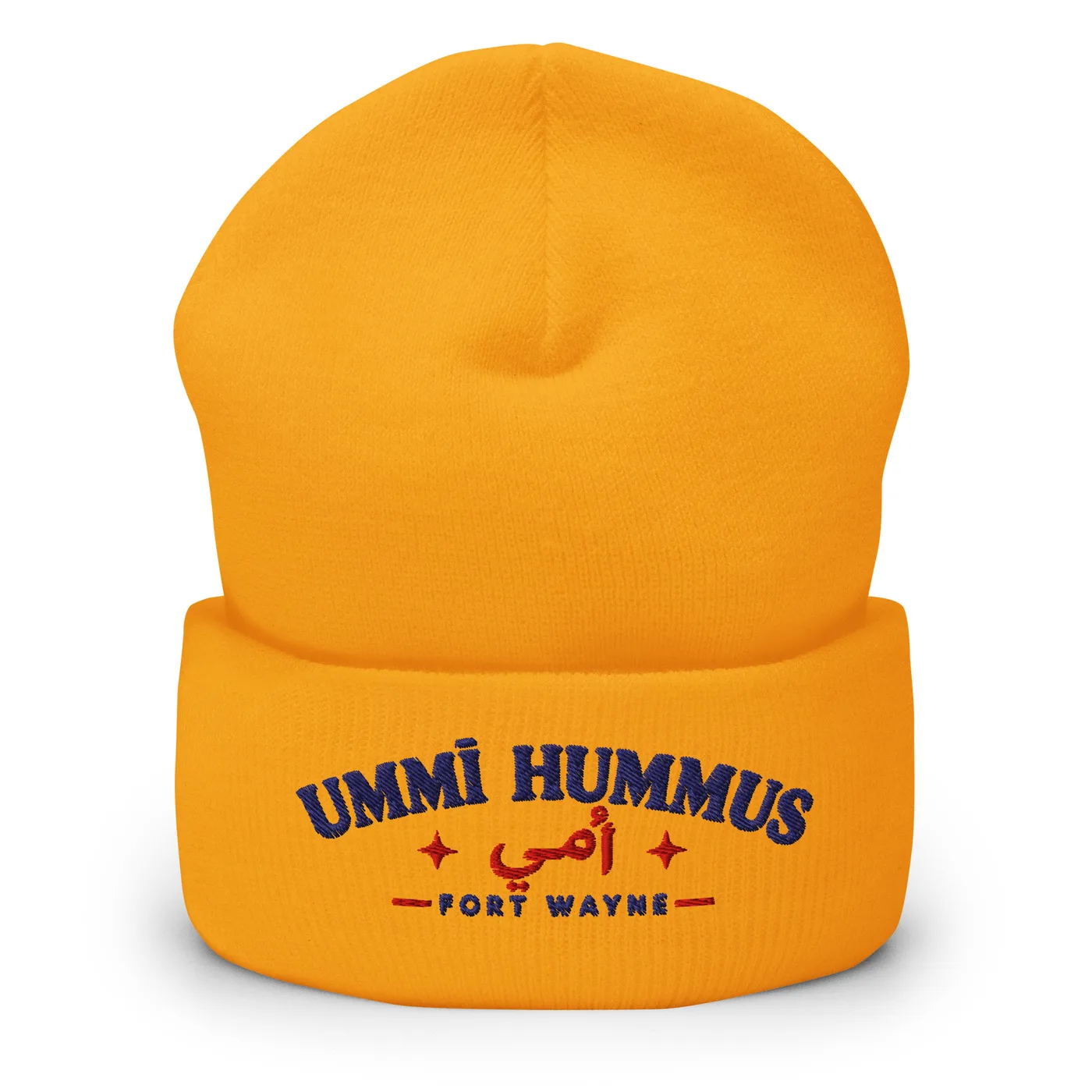 Ummī Hummus Cuffed Beanie mockup 1