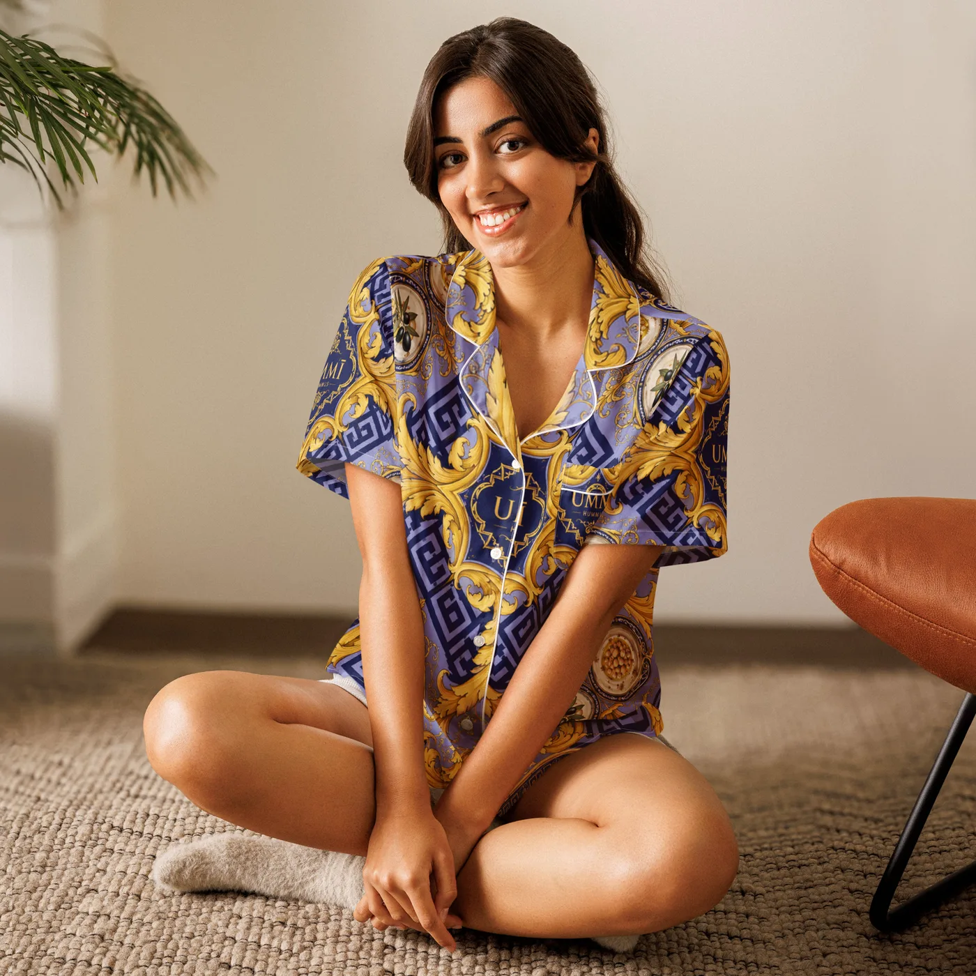 UMMĪ Palace Hours Silky Pajama Top mockup 1