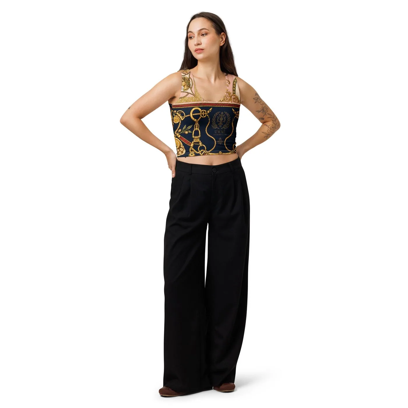 UMMĪ Split Souk Crop Top mockup 2