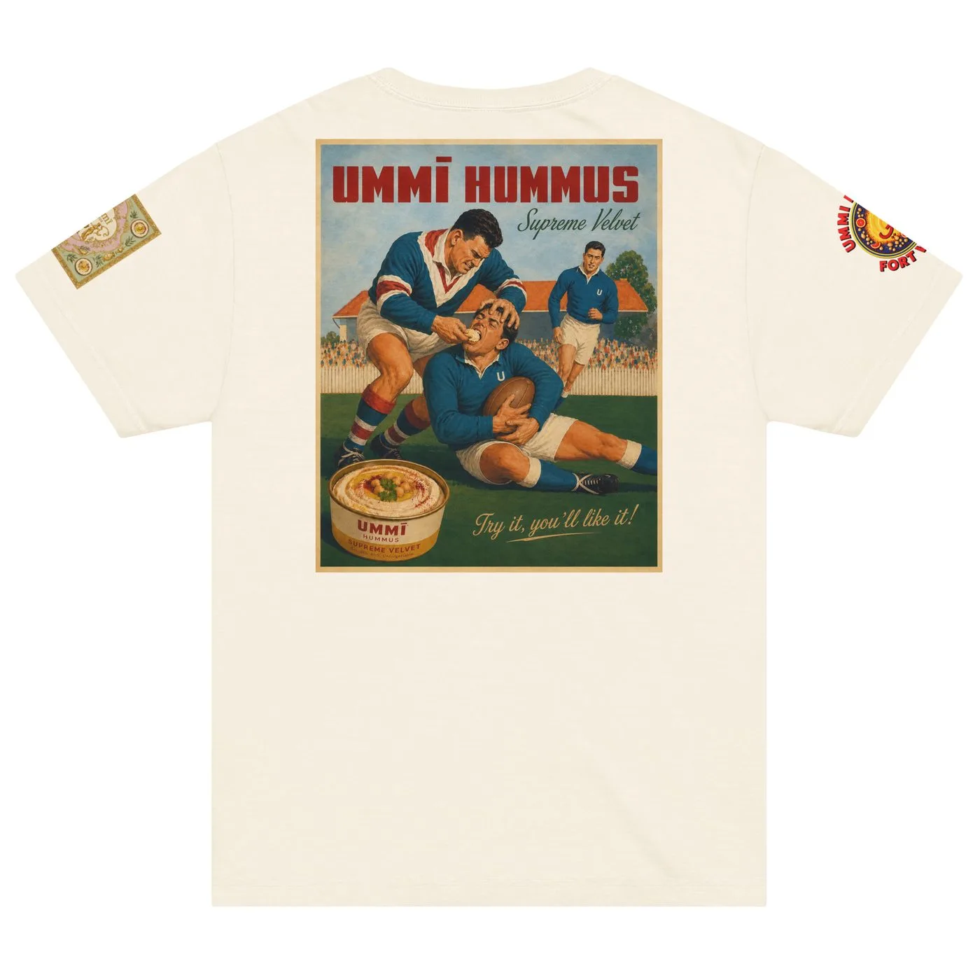 UMMĪ Supreme Velvet Rugby Oversized Tee mockup 2