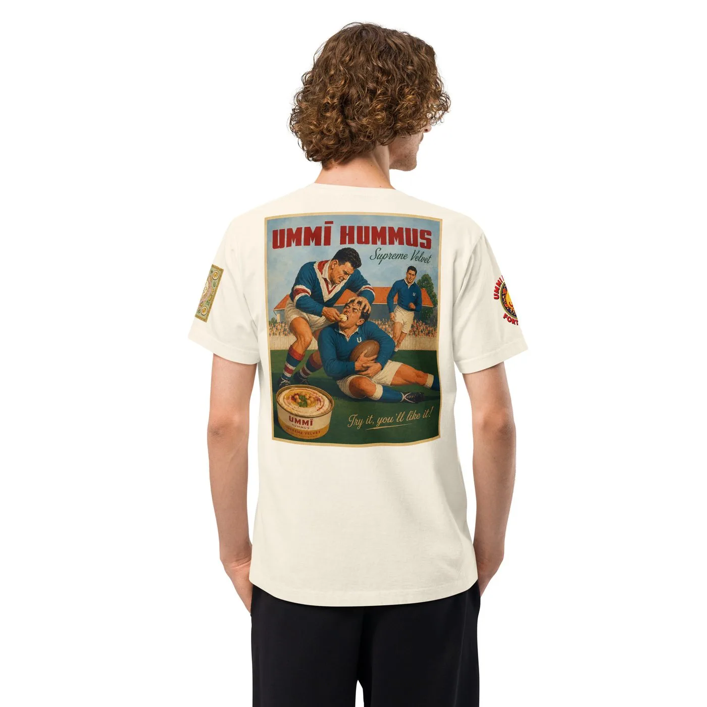 UMMĪ Supreme Velvet Rugby Oversized Tee mockup 8